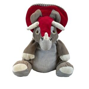 Fiesta Peek-A-Boo Dinosaur Triceratops 13" Plush and Pillow Skeleton Applique